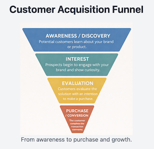 Customer acquisition funnel diagram